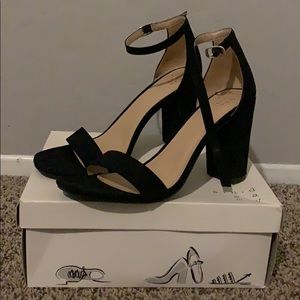 Black one strap heels